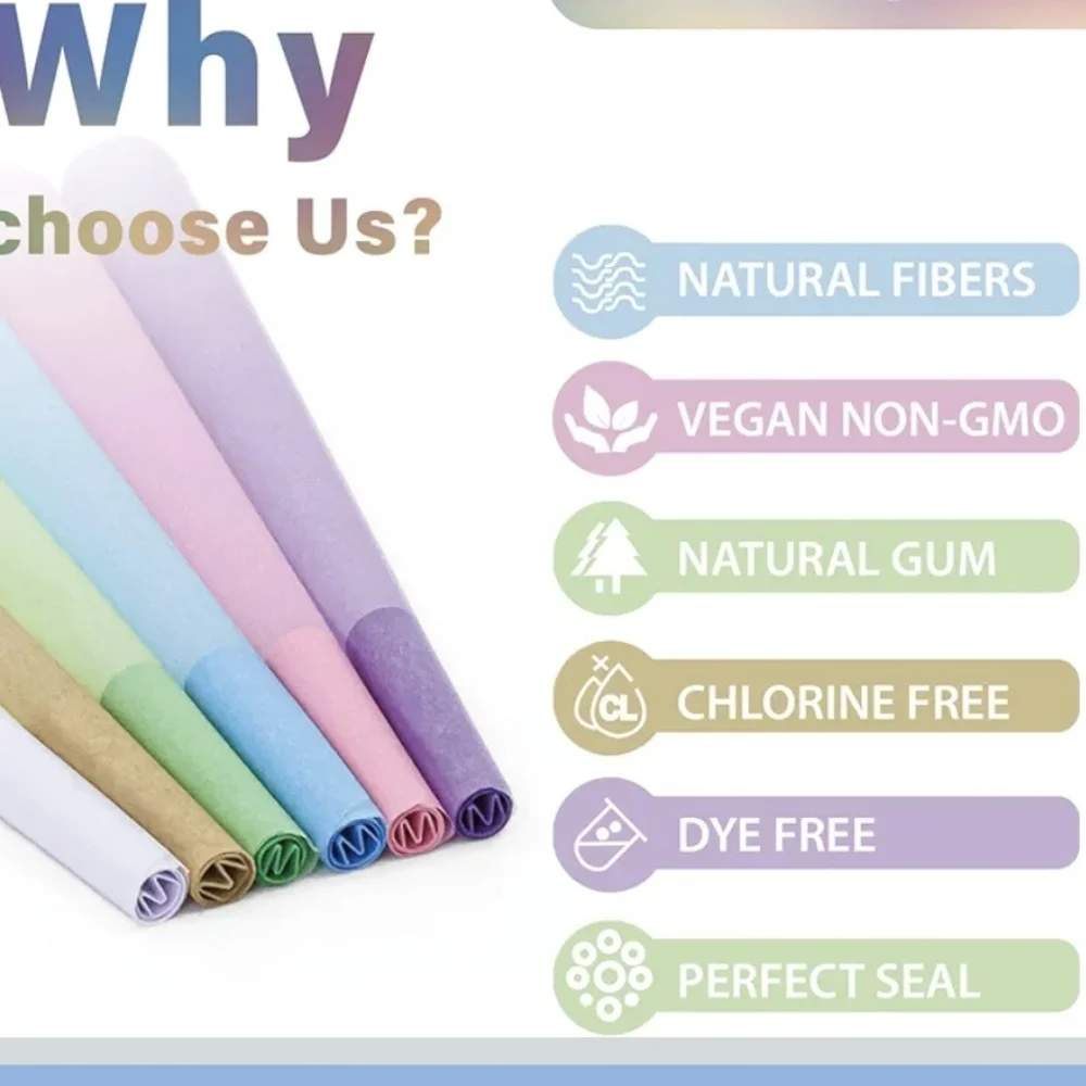King Size Pre Rolled Cones Slow Burn Rainbow Multi Colors 49 Pack